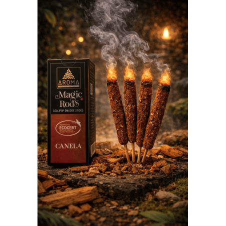 Bâtonnets d'encens à la cannelle et à la sucette, parfums AROMA - 4 bâtonnets épais