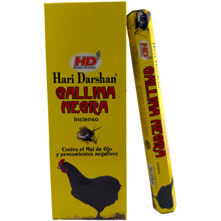 Hari Darshan Black Hen Rökelse - Ask med 6 sexkantiga rökelseaskar