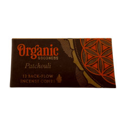 Conuri de tămâie cu reflux organic Song of India cu paciuli - Cutie cu 12 conuri