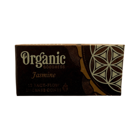 Cônes d'encens à reflux au jasmin Organic Song of India - Boîte de 12 cônes