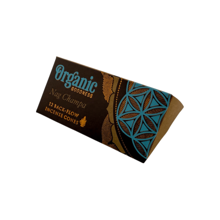 Kadzidełka stożkowe Nag Champa Organic Backflow firmy Song of India – opakowanie 12 stożków