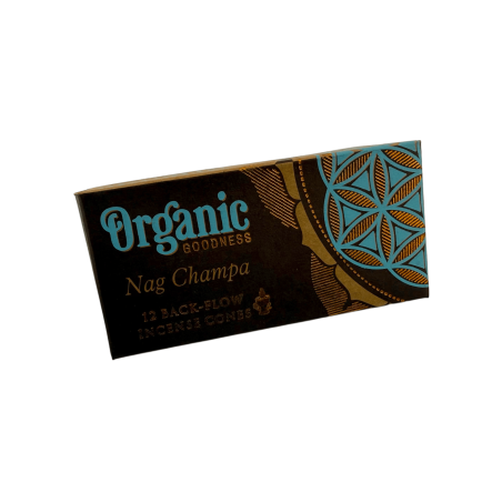 Conos de Incienso Reflujo Nag Champa Organic Song of India - Cajita de 12 conos