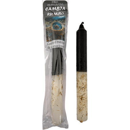 Vela ritualizada preparada para mudar o rumo das coisas (18 cm) - Altera o curso das situações.