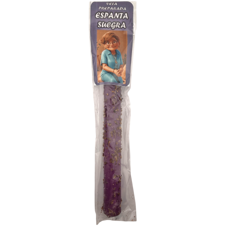 Vela ritualizada preparada para afugentar sogras (18 cm)