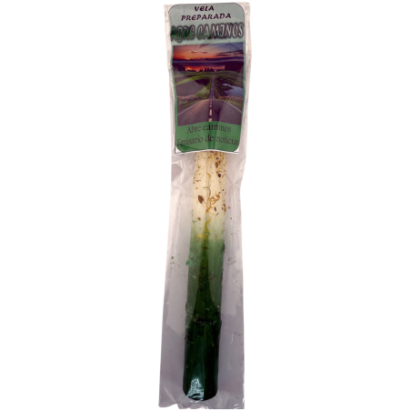 Bougie préparée rituellement pour ouvrir des chemins 18 cm - Pour ouvrir des chemins et comme messagère de nouvelles