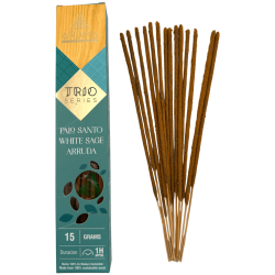 Incienso AROMA Trio Palo Santo, Salvia Blanca y Ruda - Trio Series 1 cajetilla 15gr.