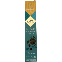 AROMA Räucherstäbchen-Trio Palo Santo, Weißer Salbei und Raute - Trio-Serie 1 Schachtel 15gr.