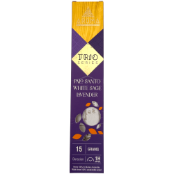 AROMAインセンス トリオ パロサント、ホワイトセージ、ラベンダー - トリオシリーズ 1 箱 15 グラム。