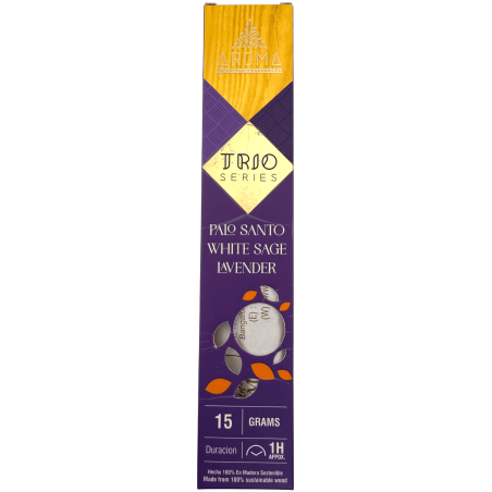 AROMA Rökelse Trio Palo Santo, Vit Salvia och Lavendel - Trio Serie 1 ask 15gr.