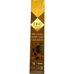 AROMAトリオ インセンス パロサント、ホワイトセージ、シナモン - トリオ シリーズ 1 箱 15 グラム。