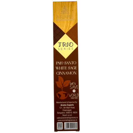 AROMA Wierook Trio Palo Santo, Witte Salie en Kaneel - Trio Serie 1 doos 15gr.