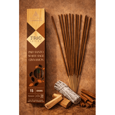 AROMA Wierook Trio Palo Santo, Witte Salie en Kaneel - Trio Serie 1 doos 15gr.