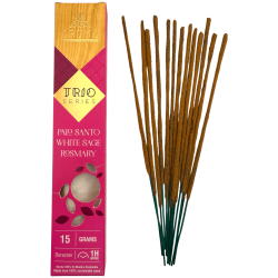 Trio kadzidełek AROMA Palo Santo, biała szałwia i rozmaryn - Seria Trio 1 pudełko 15gr.