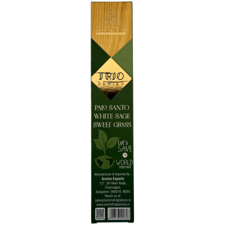 Encens Trio AROMA Palo Santo, Sauge Blanche et Herbe Douce - Série Trio 1 boîte 15gr.