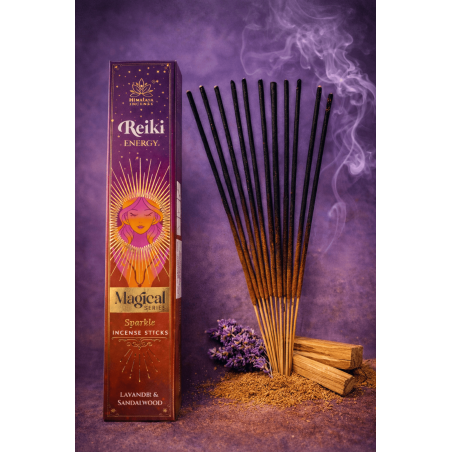 Reiki-Energie-Räucherstäbchen der Magical Series Himalaya-Räucherstäbchen – 25-g-Dose Masala-Räucherstäbchen mit Lavendel und Sa