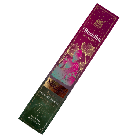 Incenso Bênção de Buda Série Mágica Himalaya - Caixa de 25g de Incenso Masala de Lótus e Patchouli