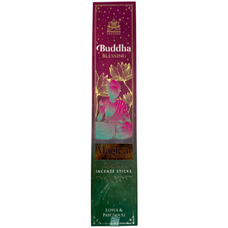 Buddha's Blessing Räucherstäbchen, Magische Serie Himalaya Räucherstäbchen - 25g Schachtel mit Lotus- und Patchouli-Masala-Räuch
