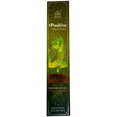 Tămâie Positive Vibrations Seria Magică Tămâie Himalaya - Cutie de 25g de tămâie Masala cu Eucalipt și Salvie