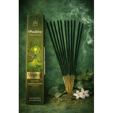 Incenso Positive Vibrations Magical Series Himalaya Incense - Scatola da 25 g di incenso Masala con eucalipto e salvia sclarea