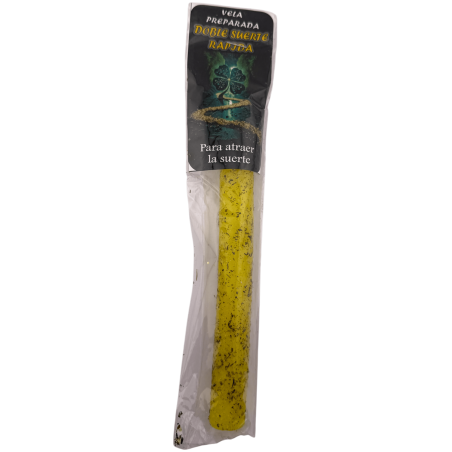 Espelma Preparada Ritualitzada Doble Sort Ràpida 18cm - Per atraure la sort