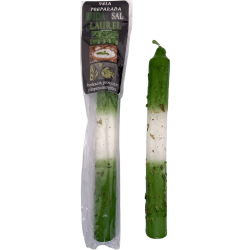 Ritualized Prepared Candle with Rue, Salt and Laurel 18cm - Purification, Protection and Energy Cleansing