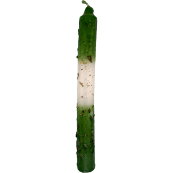 Bougie préparée rituellement avec de la rue, du sel et du laurier 18 cm - Purification, protection et nettoyage énergétique