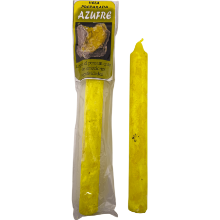 Espelma Preparada Ritualitzada Sofre 18cm - Neteja el pensament i les emocions negatives