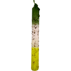 Vela ritualizada com arruda, sal e enxofre, 18 cm - Purifica ambientes negativos.