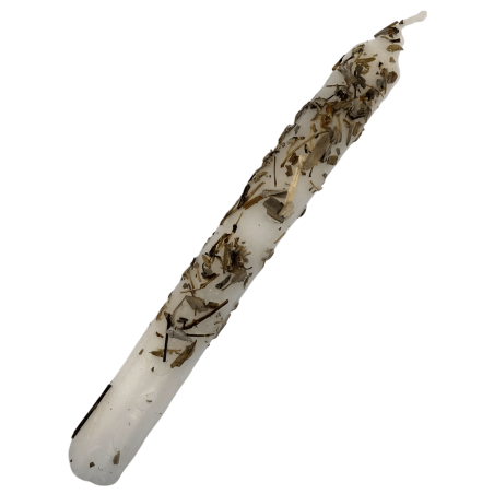 Ritualized White Sage Candle 18cm - Cleanses negative vibrations
