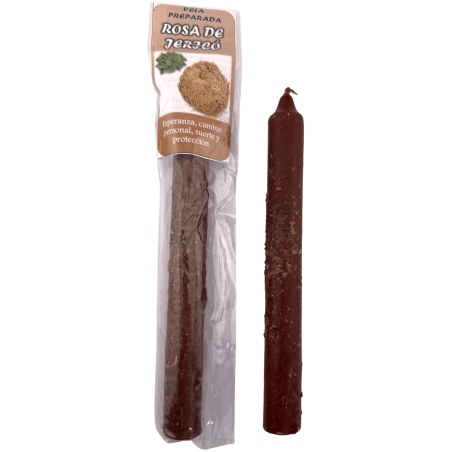 Ritualisierte Kerze Rose von Jericho 18 cm – Hoffnung, persönliche Veränderung, Glück und Schutz
