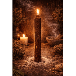 Candela preparata ritualizzata Rosa di Gerico 18 cm - Speranza, cambiamento personale, fortuna e protezione