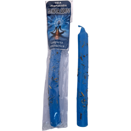 Vela Preparada Ritualizada Limpia Corpo 18cm - Limpieza energética