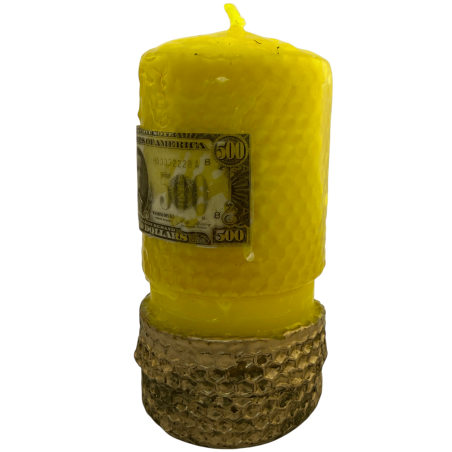 Geweihte Kerze Don Juan des Geldes – Hof der Don Juans – 14 x 6,5 cm – Wohlstand, Fülle, Sparsamkeit