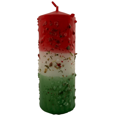 Vela de ervas com arruda, sal e pimenta - Vela esotérica 14x6cm - Limpeza profunda, proteção e blindagem
