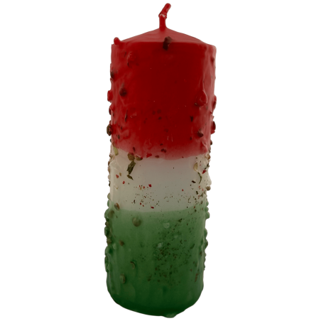 Vela de ervas com arruda, sal e pimenta - Vela esotérica 14x6cm - Limpeza profunda, proteção e blindagem