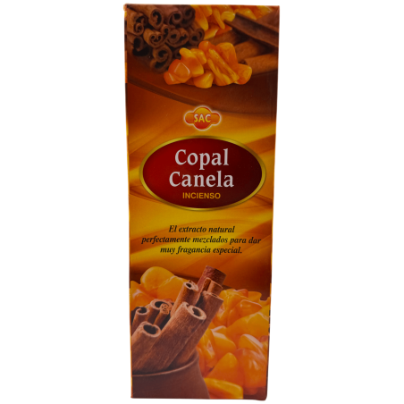 Incenso alla cannella SAC Copal - Confezione da 6 pacchetti esagonali da 20 bastoncini ciascuno, per un totale di 120 bastoncini