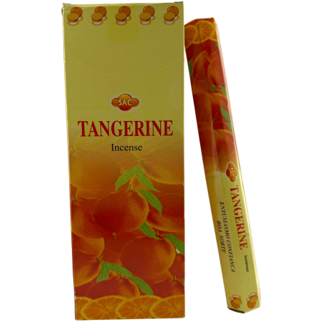 SAC Mandarin Incense - Box of 6 hexagonal packs of 20 sticks each, 120 incense sticks