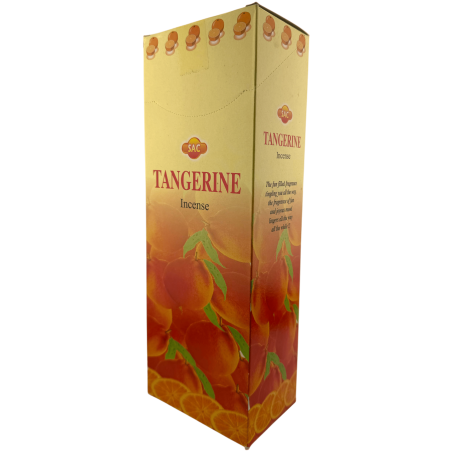 SAC Mandarin Incense - Box of 6 hexagonal packs of 20 sticks each, 120 incense sticks