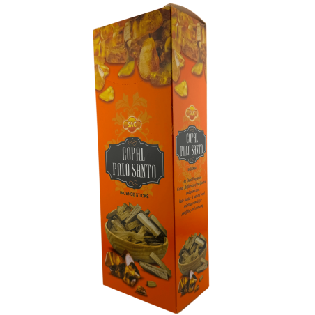 Encens SAC Copal Palo Santo - Boîte de 6 paquets hexagonaux de 20 bâtonnets chacun, soit 120 bâtonnets d'encens