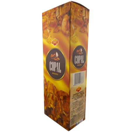 Encens SAC Copal - Boîte de 6 paquets hexagonaux de 20 bâtonnets chacun, soit 120 bâtonnets d'encens