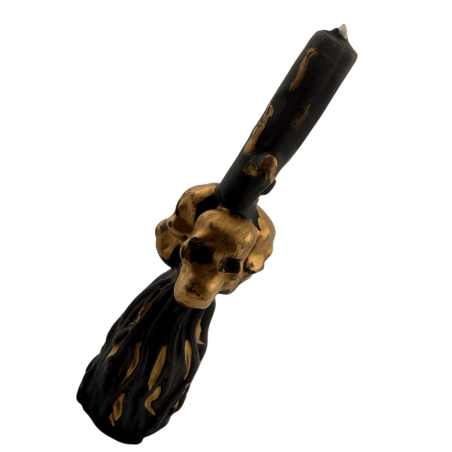 Skull Broom Candle Breaks Witchcraft 13cm - Protection and Curse Removal