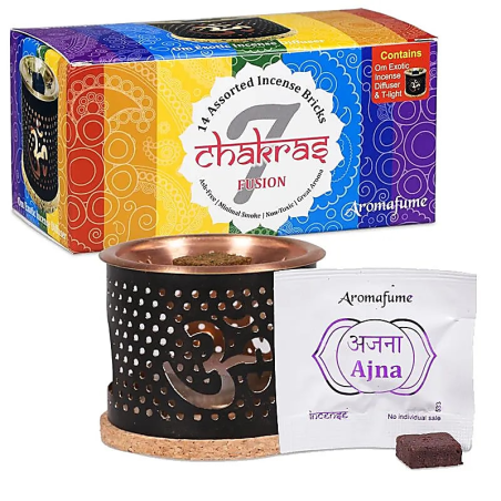 Kit de Ladrillos AROMAFUME Chakras - Quemador y 14 ladrillos de los chakras
