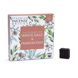 AROMAFUME ホワイトセージ＆フランキンセンス ブリック - 9個入り - 40g。