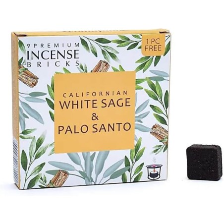 AROMAFUME Blocos de Sálvia Branca e Palo Santo - 9 blocos - 40g.