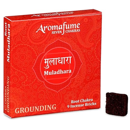 1. Chakra Muladhara Wurzelchakra Ziegel AROMAFUME - 9 Ziegel - 40gr.
