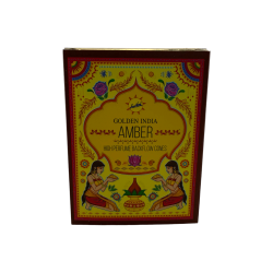 SREE VANI Golden India Amber Backflow Räucherkegel - Packung mit 10 Rückflusskegeln