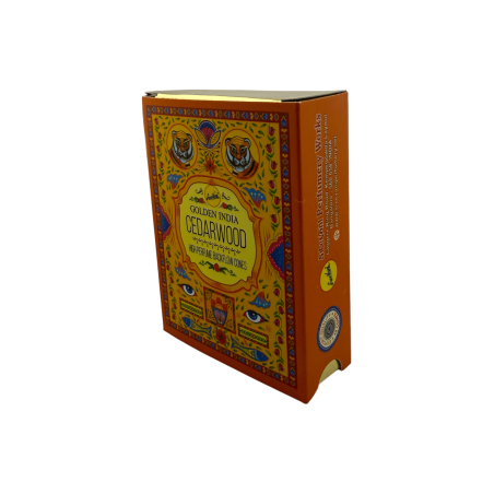 SREE VANI Gouden Indiase Ceder Backflow Wierookkegels - Pak van 10 blackflow kegels