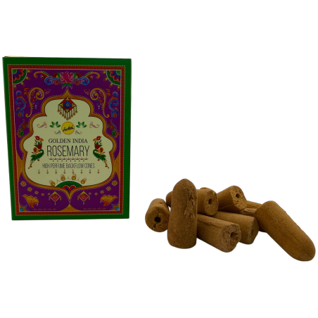 SREE VANI Coni di incenso al rosmarino Golden India Backflow - Confezione da 10 coni blackflow