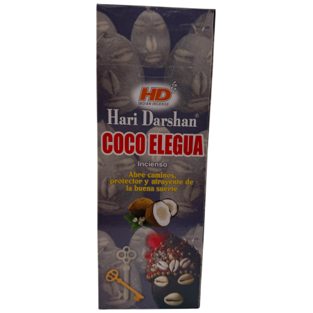 Encens Coco Elegua Hari Darshan - Caixa de 6 capsetes d'encens hexagonals