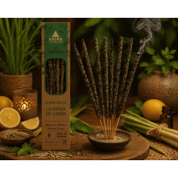 Bio Zitronengras Räucherstäbchen AROMA Natur Zitronengras - 20gr Box.